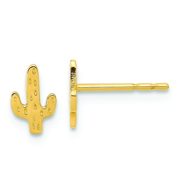 14K Polished Cactus Post Earrings