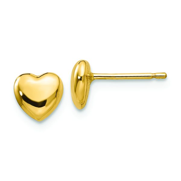 14K Polished Heart Post Stud Earrings
