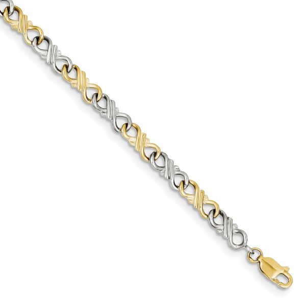 10k Two-Tone Solid Polished Fancy Bracelet