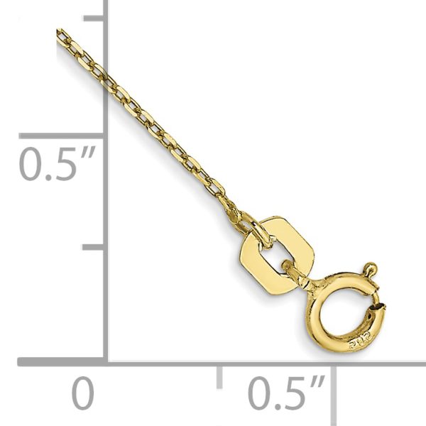 10k .8mm D/C Cable with Spring Ring Clasp Chain Anklet - Image 2