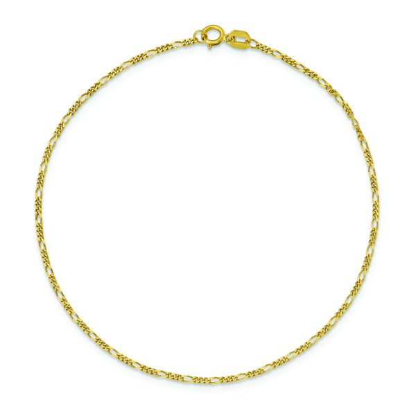 10k 1.25mm Flat Figaro Pendant Chain - Image 3