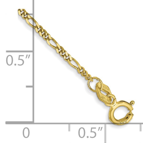 10k 1.25mm Flat Figaro Pendant Chain - Image 2