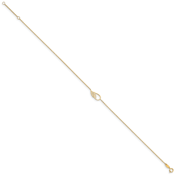 14K Wing 10in Plus 1in ext. Anklet - Image 2