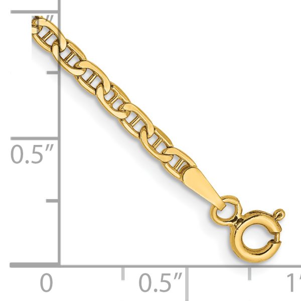 14k 2.4mm Semi-Solid Anchor Chain Anklet - Image 2
