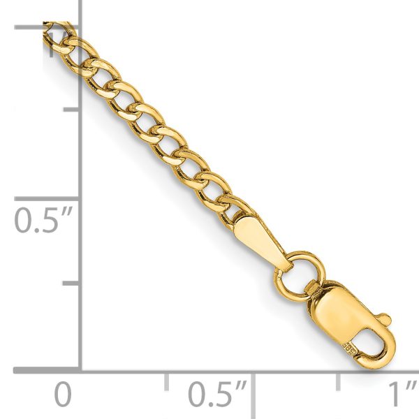 14k 2.5mm Semi-Solid Curb Chain Anklet - Image 2