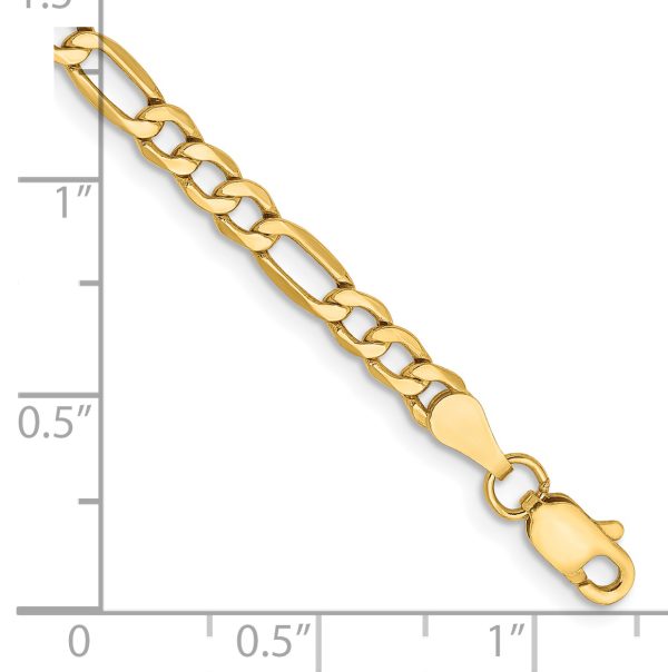 14k 3.5mm Semi-Solid Figaro Chain Anklet - Image 2