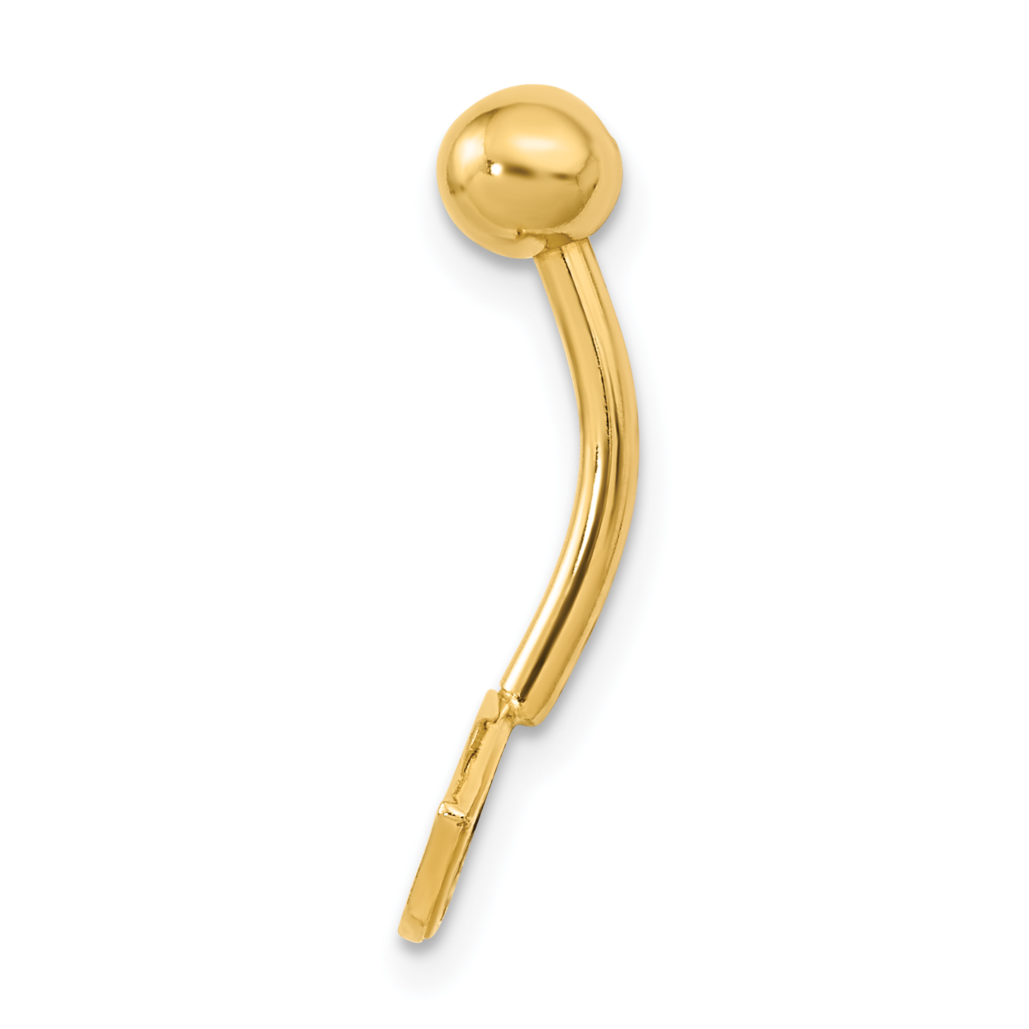 14K 14 Gauge Eye CZ Belly/Navel Ring Body Jewelry - Image 2