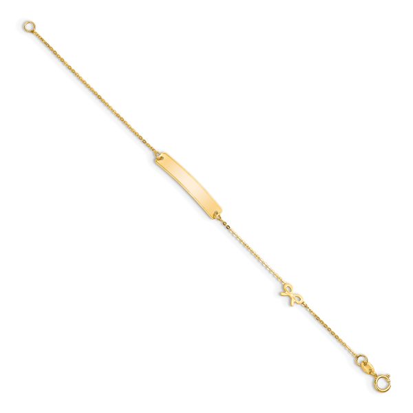 14k Polished 5.5in Bow ID Bracelet - Image 2