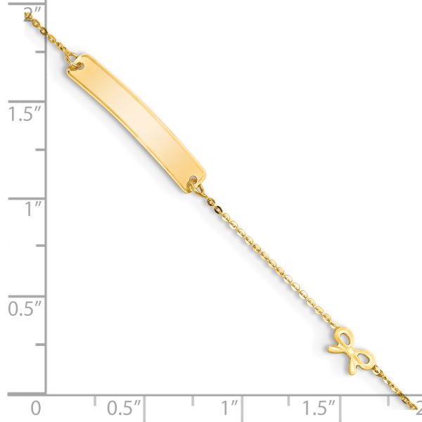 14k Polished 5.5in Bow ID Bracelet - Image 3