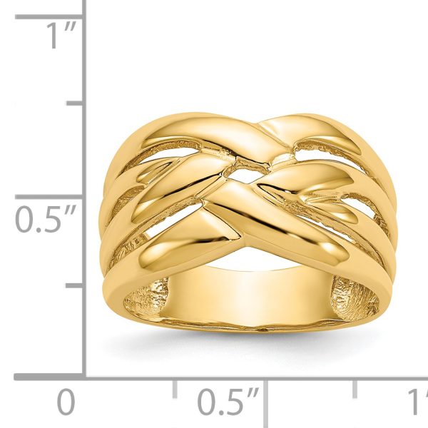 14k High Polished Woven Dome Ring - Image 3