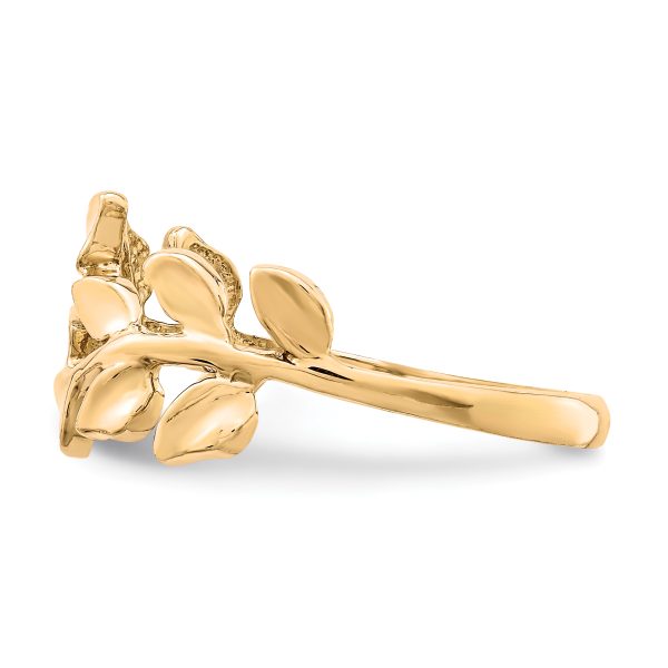 14K Polished Leaf Ring - Image 3