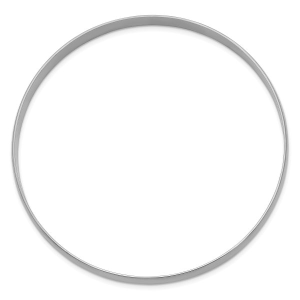 14k White Gold 6mm Solid Polished Half-Round Slip-On Bangle - Image 2