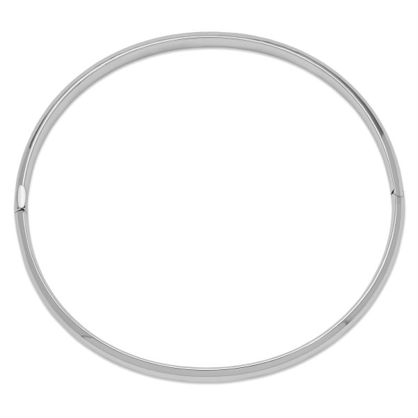 14k White Gold High Polished 5.0mm Hinged Bangle - Image 2