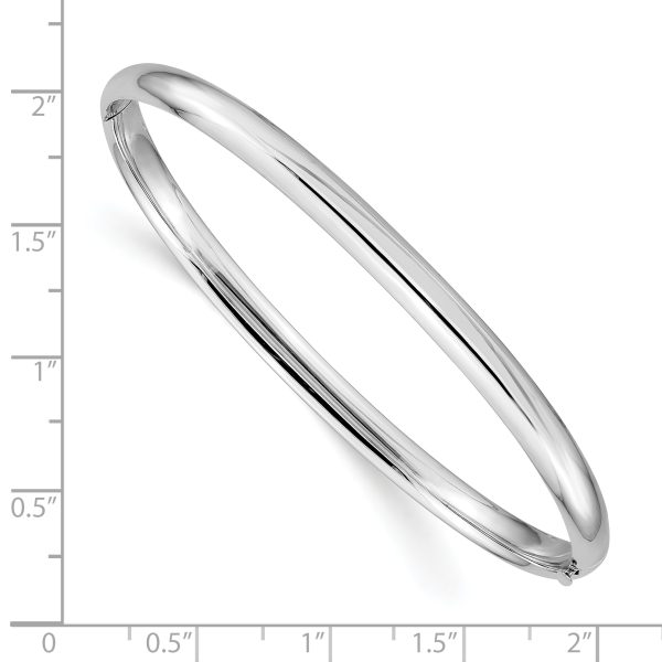 14k White Gold High Polished 5.0mm Hinged Bangle - Image 3