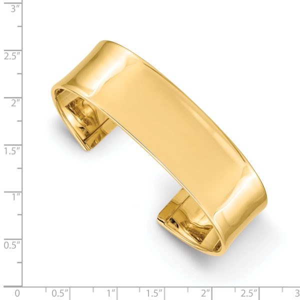 14k 18.5mm Polished Cuff Bangle - Image 3