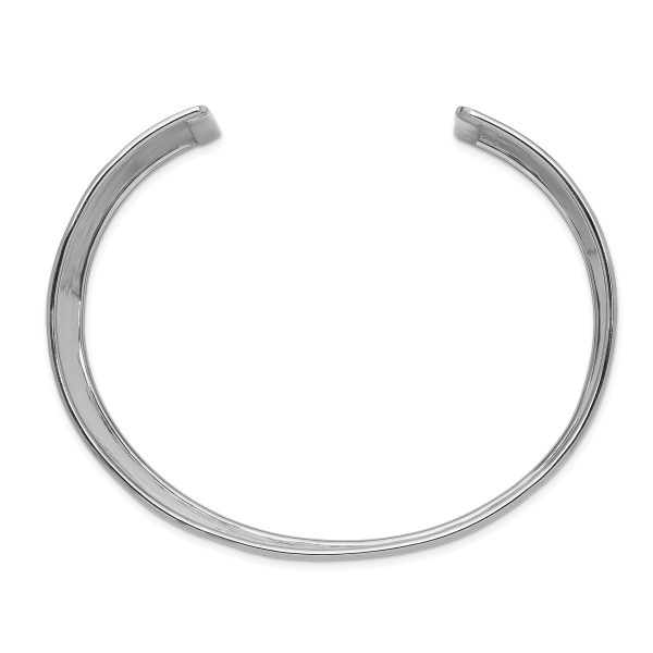 14k WG 37mm Hammered Polished Cuff Bangle - Image 2