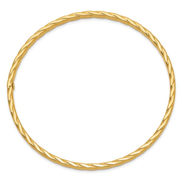 14K 4mm Textured Twist Slip-on Bangle - Image 2