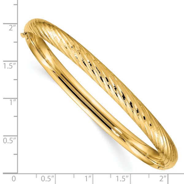 14k 4/16 Textured Hinged Bangle - Image 3