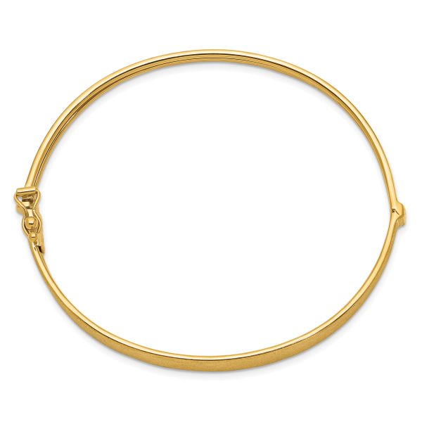 14k Satin Finish Graduated Hinged Bangle - Image 2