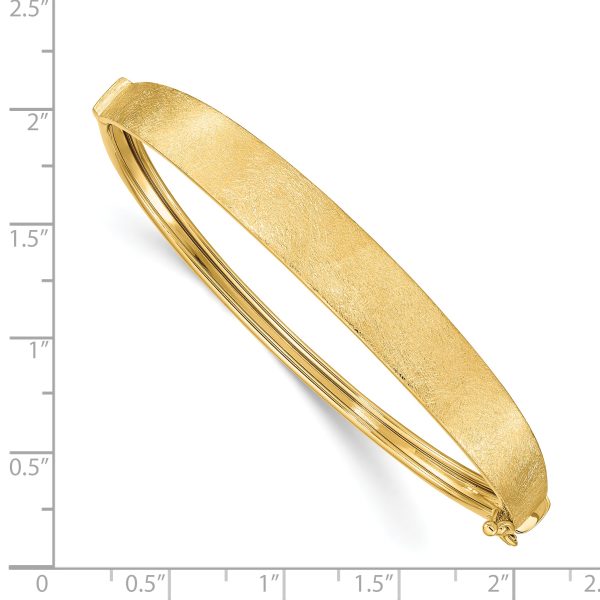 14k Satin Finish Graduated Hinged Bangle - Image 3