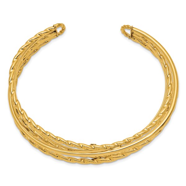 14k Polished Multi Tube Cuff Bangle - Image 2
