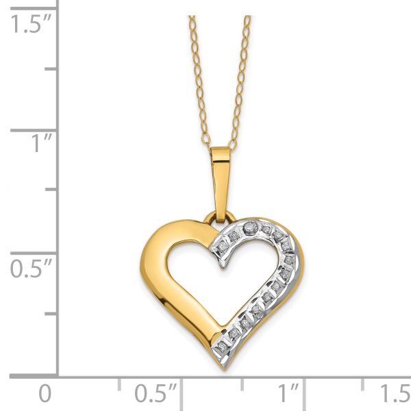 14k Diamond Fascination Heart Necklace - Image 3