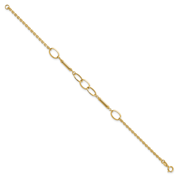 14K Polished Bars and Links Bracelet - Image 2