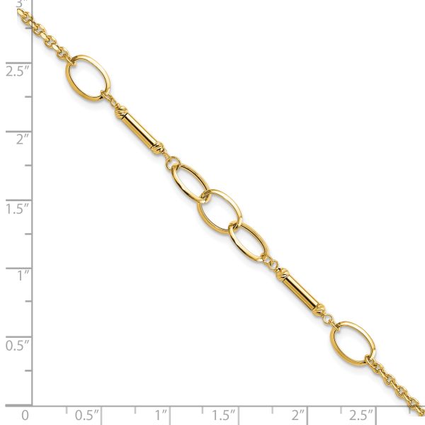 14K Polished Bars and Links Bracelet - Image 3