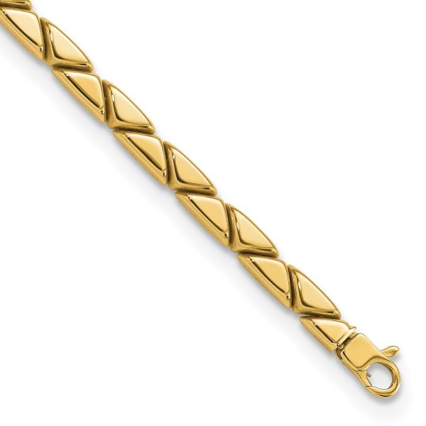 14K Polished Triangles Stampato Bracelet