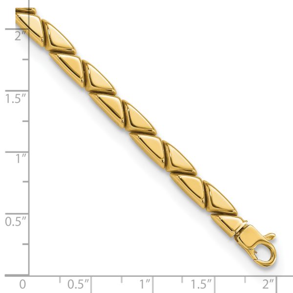 14K Polished Triangles Stampato Bracelet - Image 3