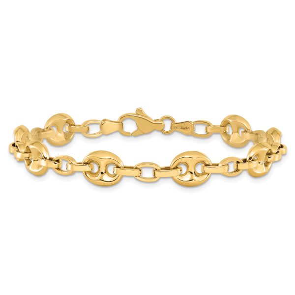 14K Polished Fancy Link 7.75in Bracelet - Image 3