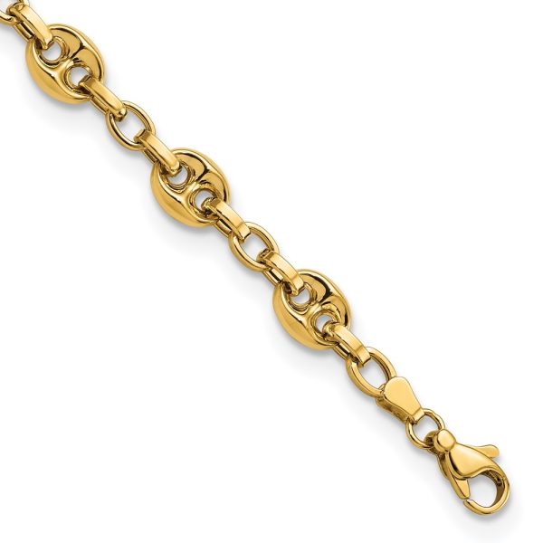 14K Polished Fancy Link 7.75in Bracelet