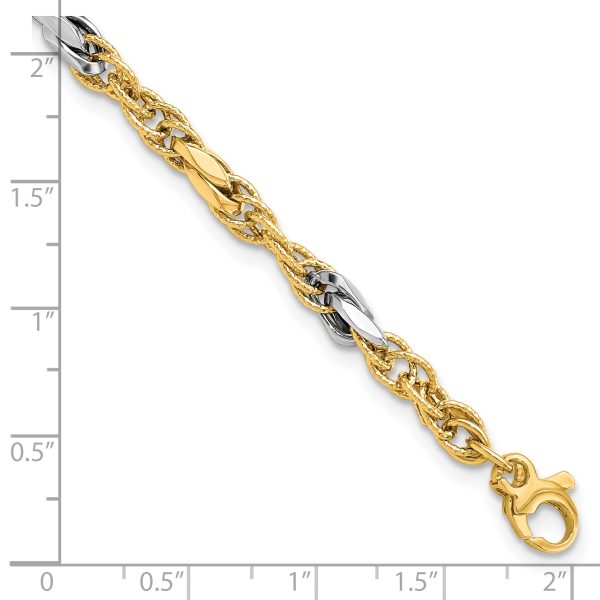 14K Two-Tone Polished Fancy Link Bracelet - Image 3