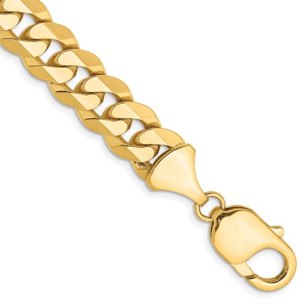 14k 9.5mm Flat Beveled Curb Chain