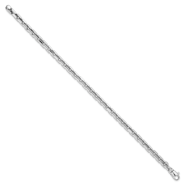 14k White Gold Polished Chain Bracelet - Image 2