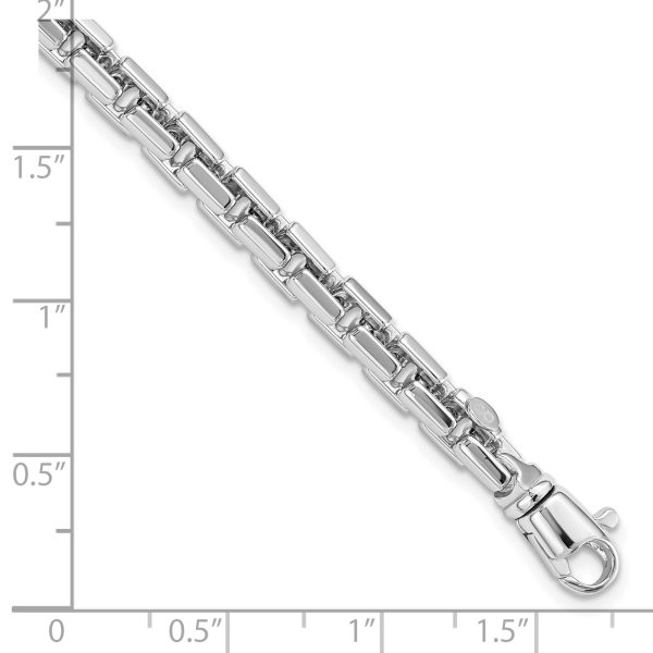 14k White Gold Polished Chain Bracelet - Image 3