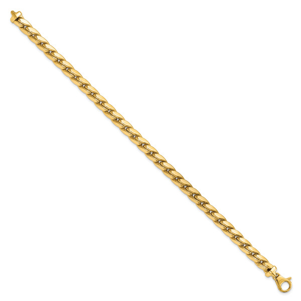 14K Polished Fancy Link Men's Bracelet - Image 2