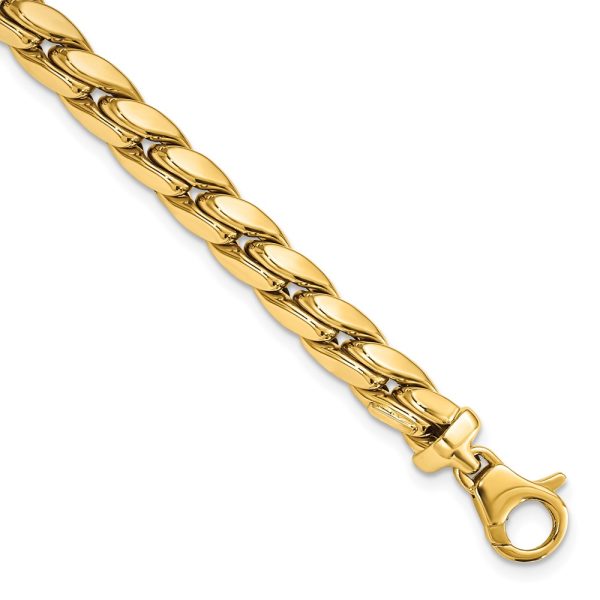 14K Polished Fancy Link Men's Bracelet