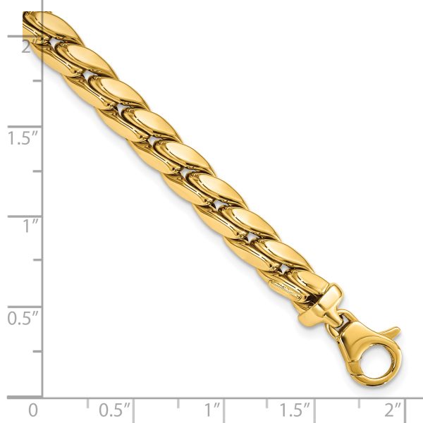 14K Polished Fancy Link Men's Bracelet - Image 3