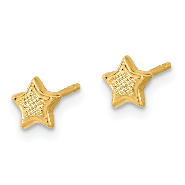 14K Madi K Textured Star Post Earrings - Image 2