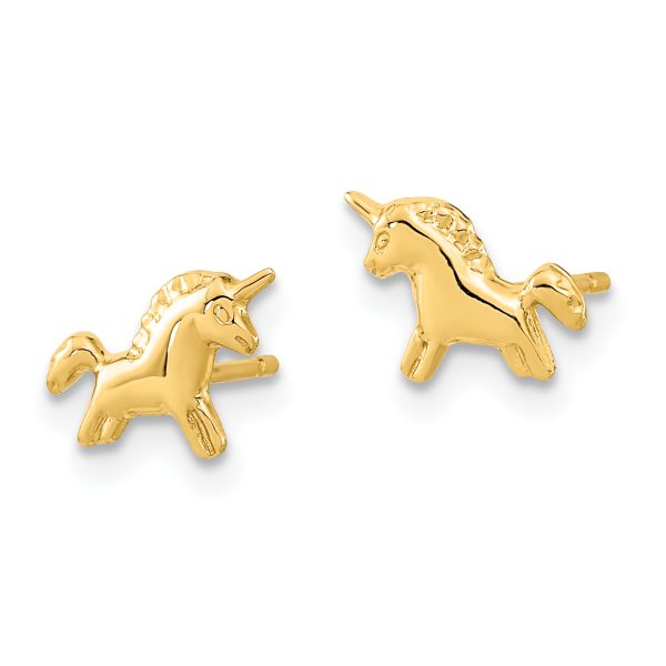 14K Madi K Polished Unicorn Post Earrings - Image 2