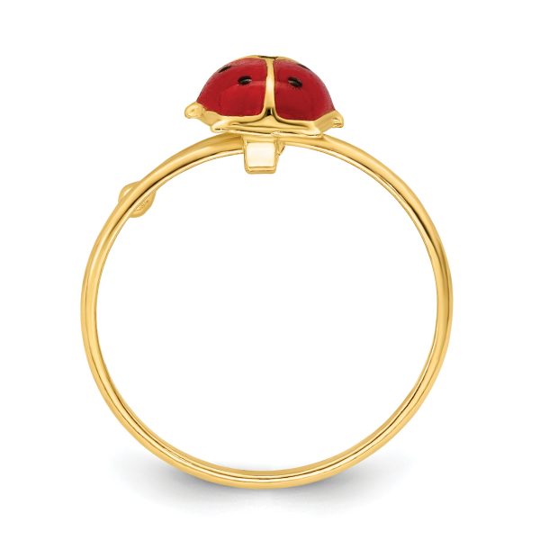 14k Polished Enameled Madi K Ladybug Adjustable Ring - Image 2