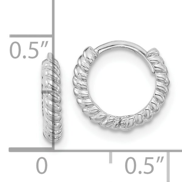 14K White Gold Madi K Polished Hoop Earrings - Image 2