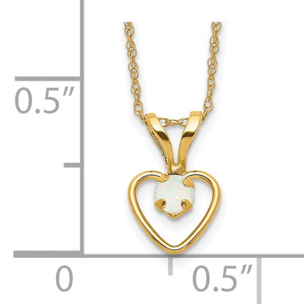 14k Madi K 3mm Opal Heart Necklace - Image 3