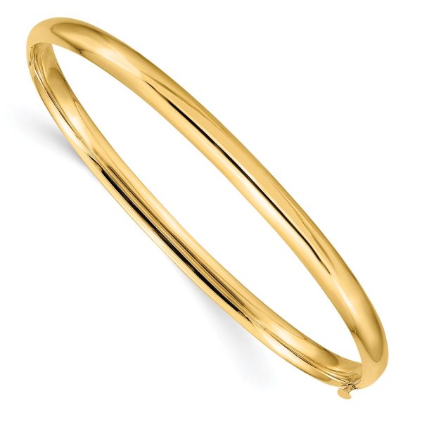 14k 3/16 High Polished Hinged Bangle Bracelet