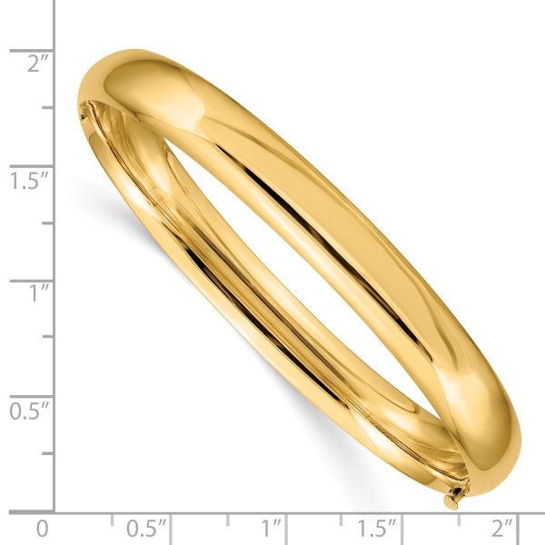 14k 5/16 Oversize High Polished Hinged Bangle Bracelet - Image 3