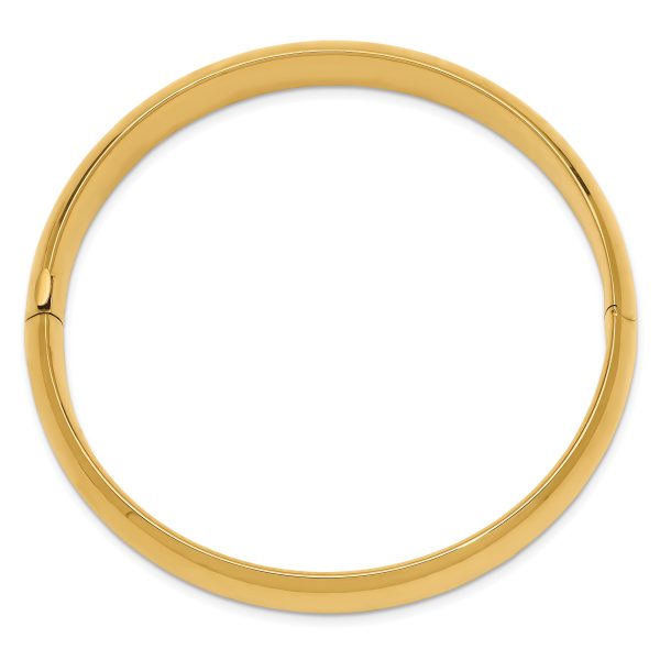 14k 7/16 Oversize High Polished Hinged Bangle Bracelet - Image 2