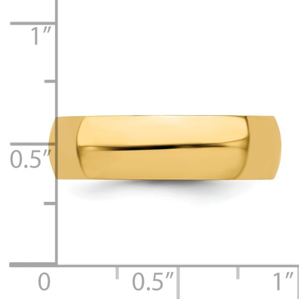 14KY 6mm Half-Round Wedding Band Size 12 - Image 3