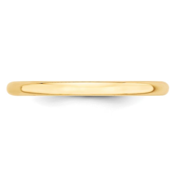 14KY 2mm LTW Half Round Band Size 13 - Image 3