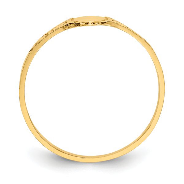 14k Polished Oval Baby Signet Ring - Image 2